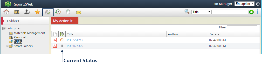 Screenshot outlining access to the My Action Items list view from the home page
